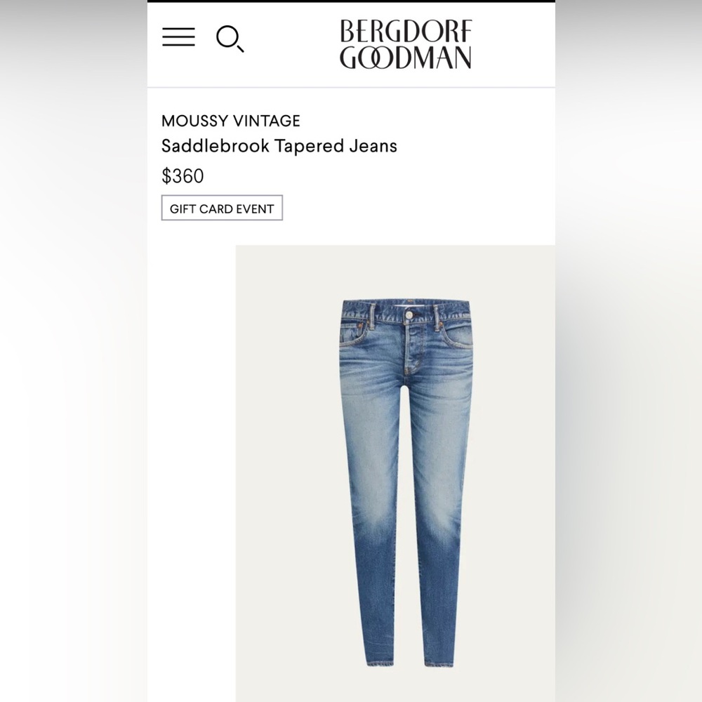 Moussy Saddlebrook Tapered Jeans size 26